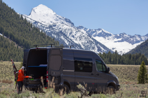 Skiing in May with DECKED for Cargo Vans