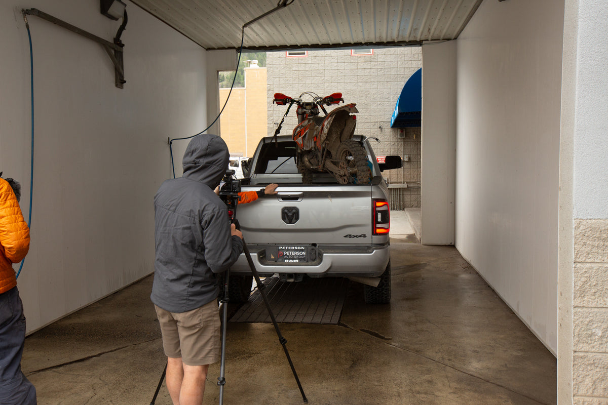 Pickup truck store bed bike rack