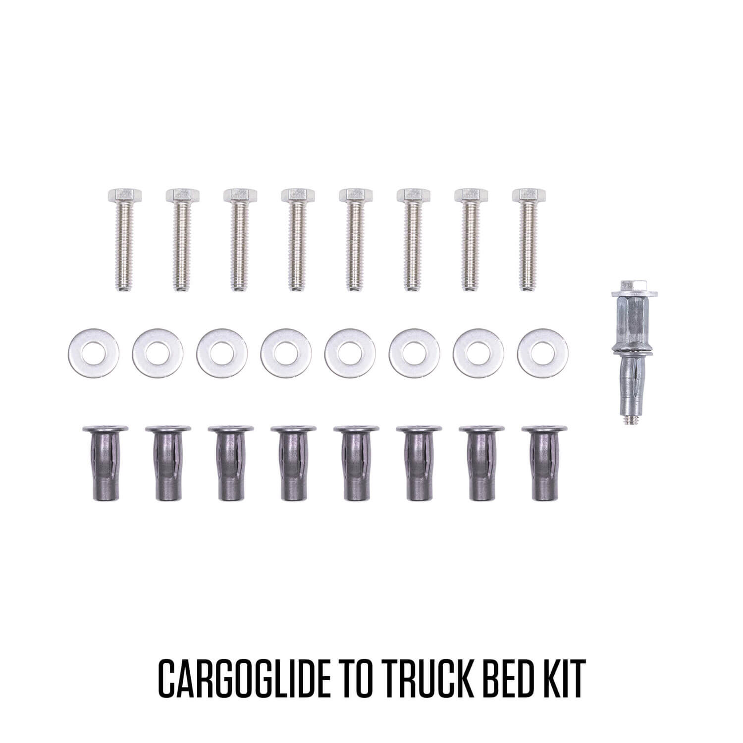 Studio image of a CargoGlide installation to a truck bed kit