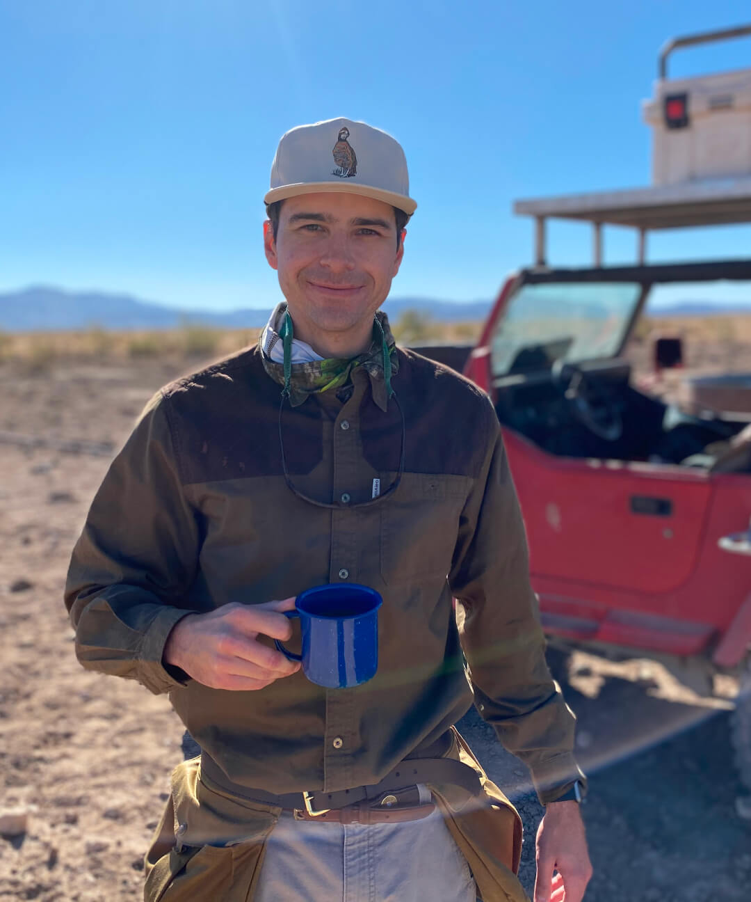John smiling in the Texas desert.