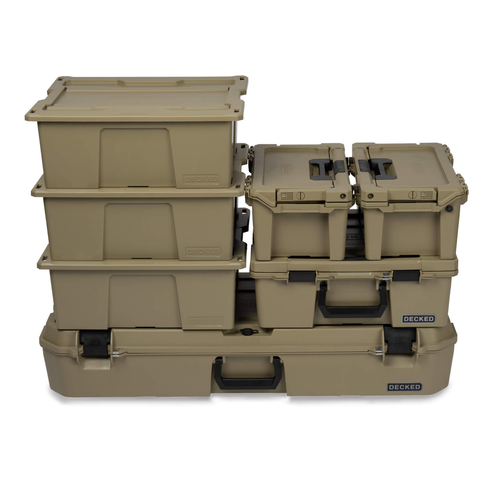 Studio image of a stack of D-co Cases.