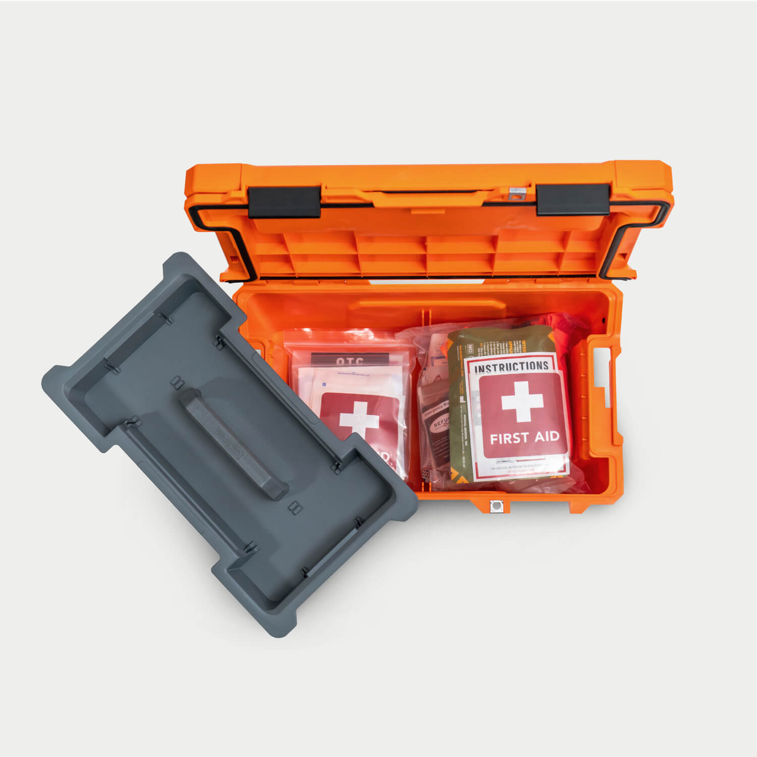 A top-down view of the contents that come in the IFAK.
