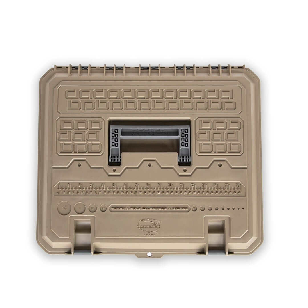 Top down view of tan D-box