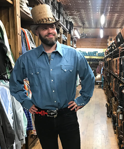 Man posing with a hat