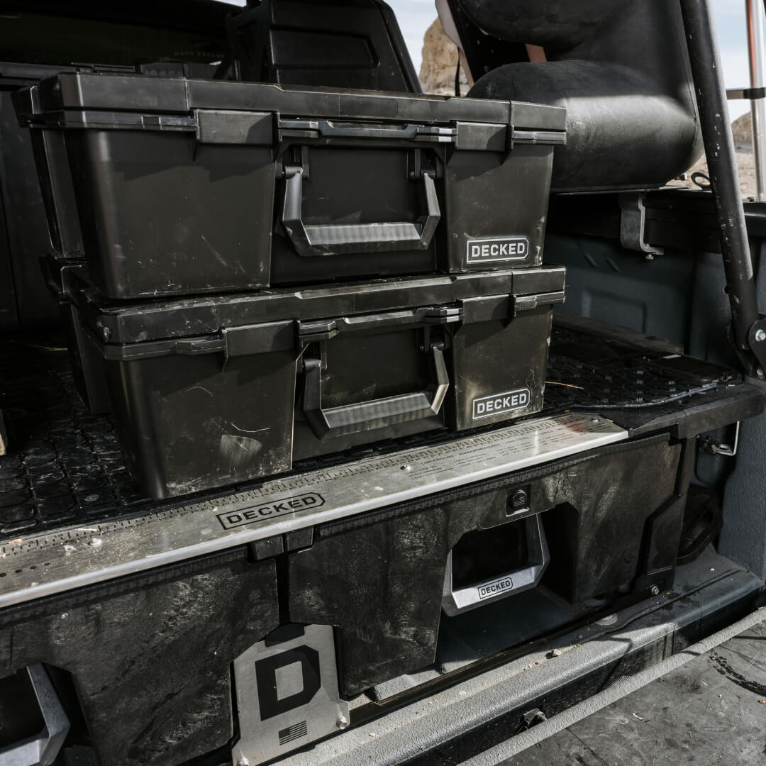 A stack of 2 Halfracks sitting on top of a Drawer System.