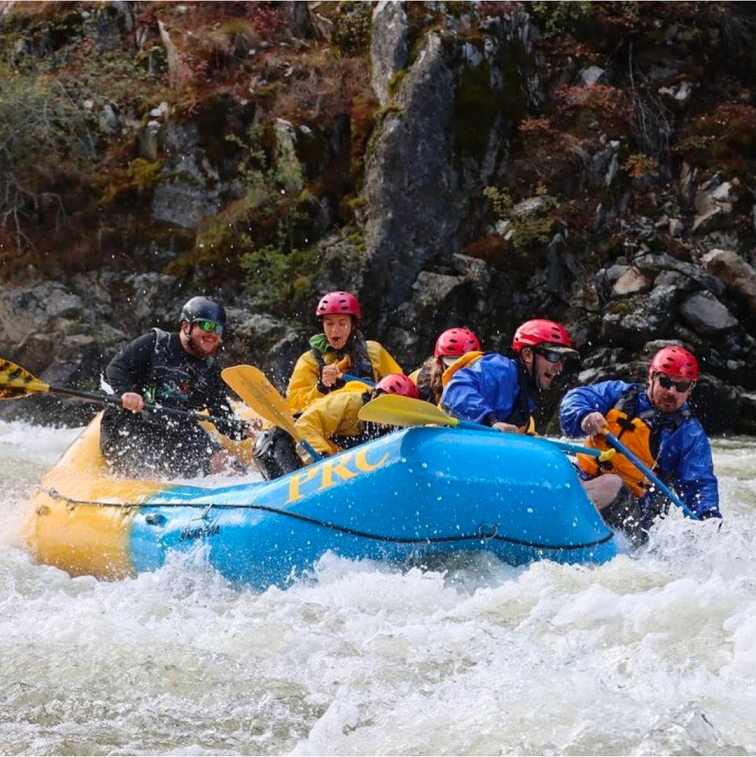 James Nash on the river in rapids with his buddies.