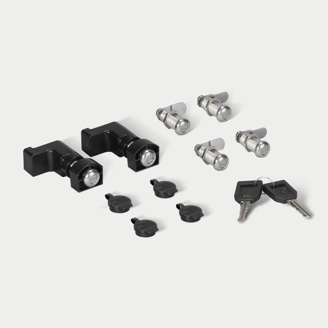 6 pack of locks on a grey background