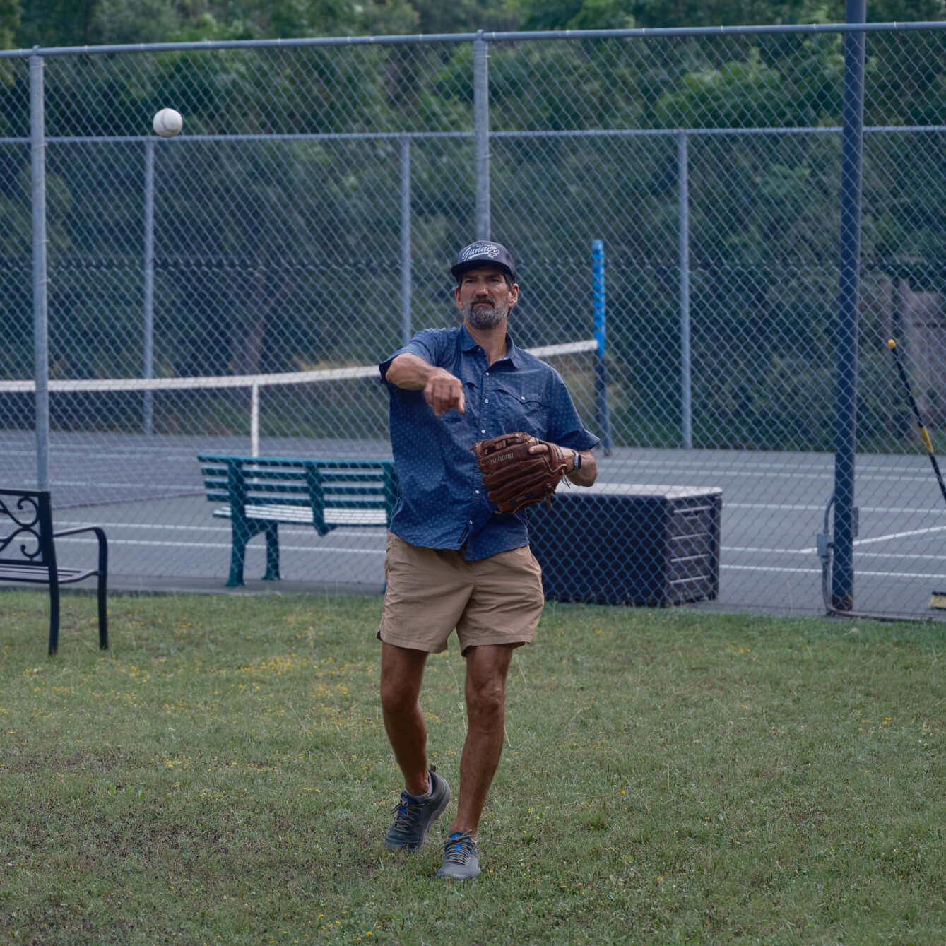 JT VanZant throwing a baseball to his boys.