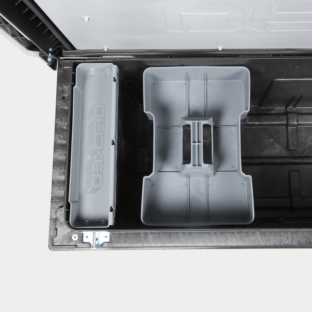 Overhead view of Tool Box Tray inside a DECKED Tool Box