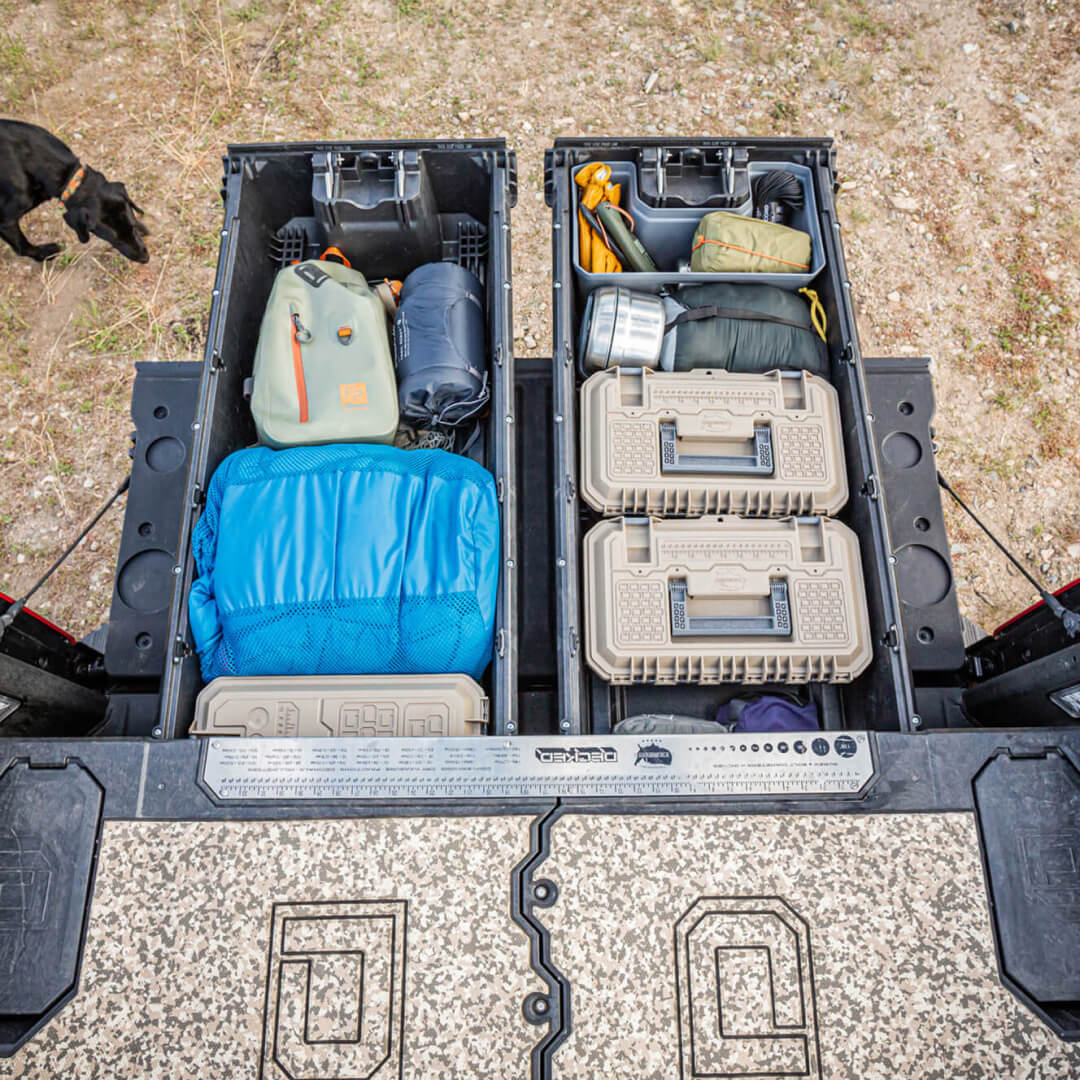 Overhead view of a Traction Mat on top of a Legacy Drawer system