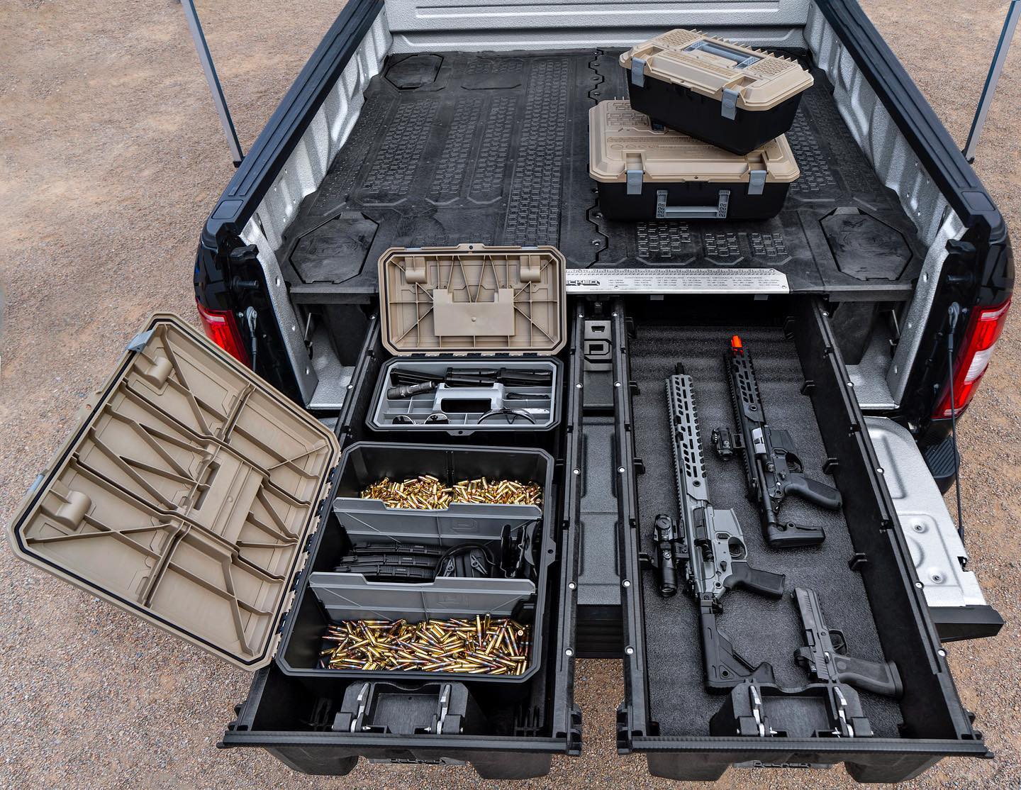 Gun storage on truck.