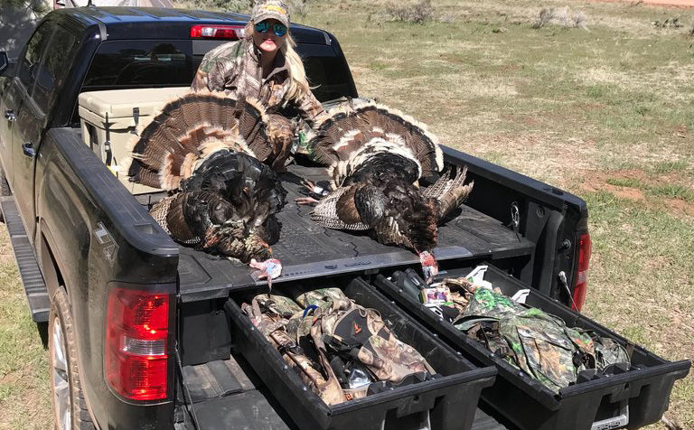 THE DECKED TRUCK BED STORAGE SYSTEM IS A MUST HAVE FOR THE TURKEY HUNTER