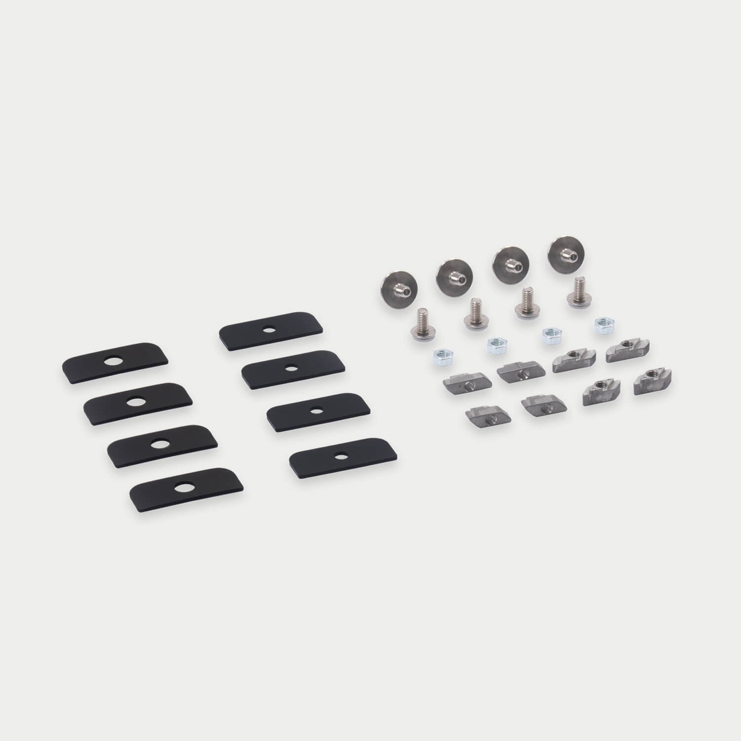 [A0036-MTRK] All of the nuts and bolts that make up the D-co Mounting Kit to T-Track for Honcho storage case.