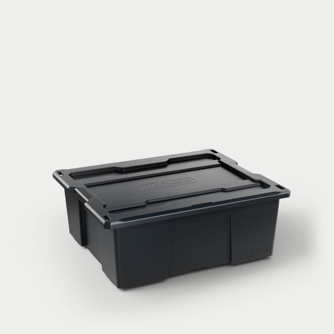 45 degree angle view of a Black D-co bin