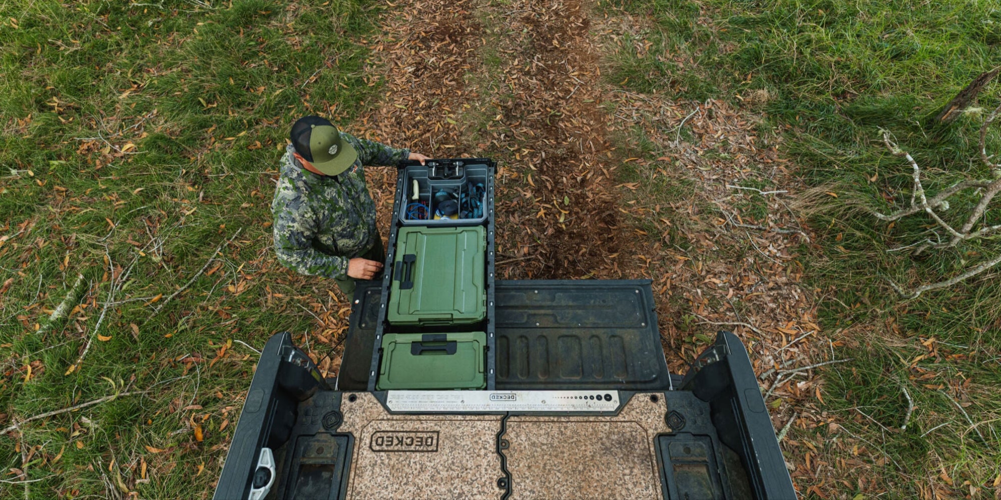 The Ranger Green Sixer and Halfrack organized neatly in a hunter's Drawer System.