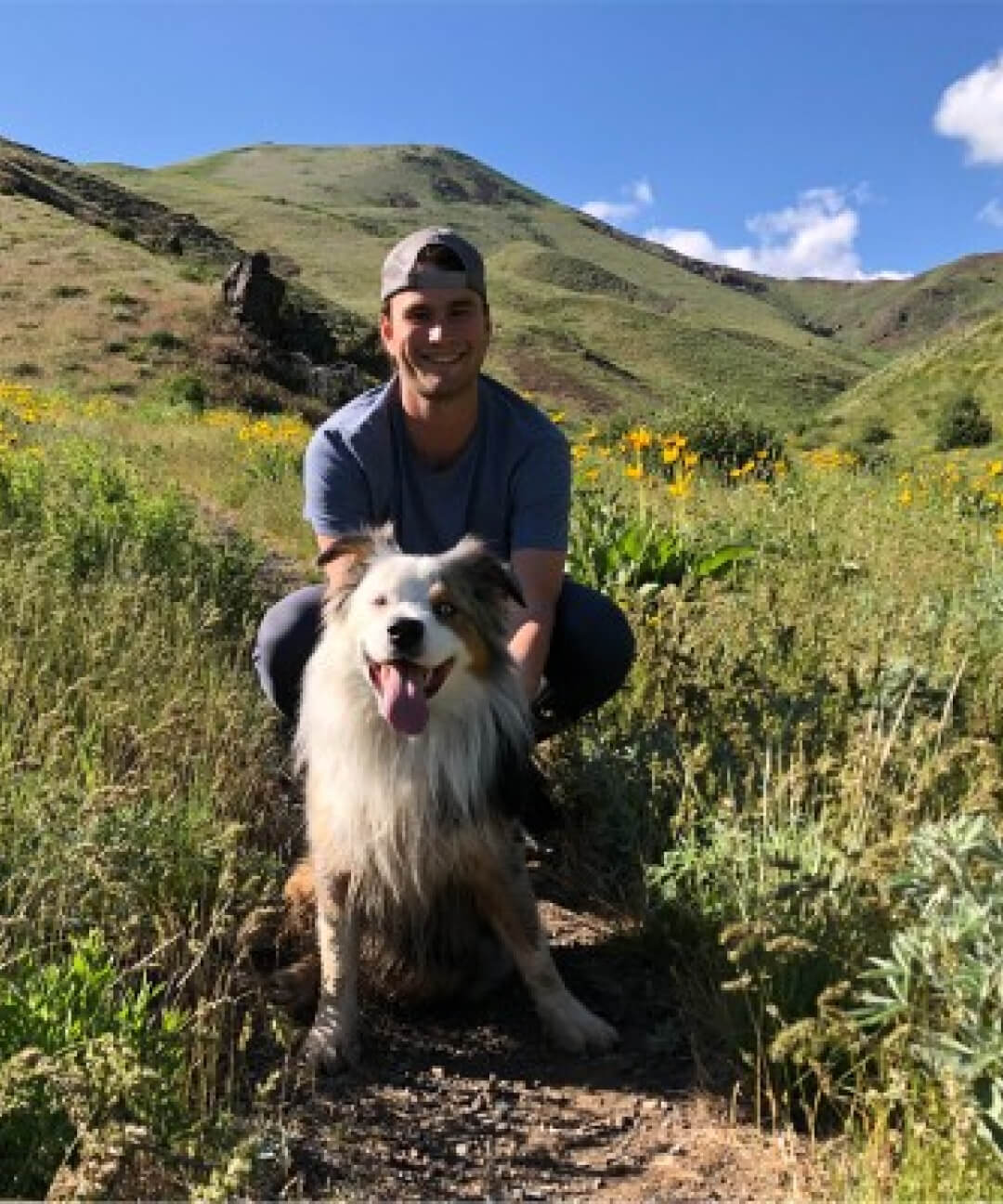 Cyrus on an Idaho trial with his dog, Stanley.