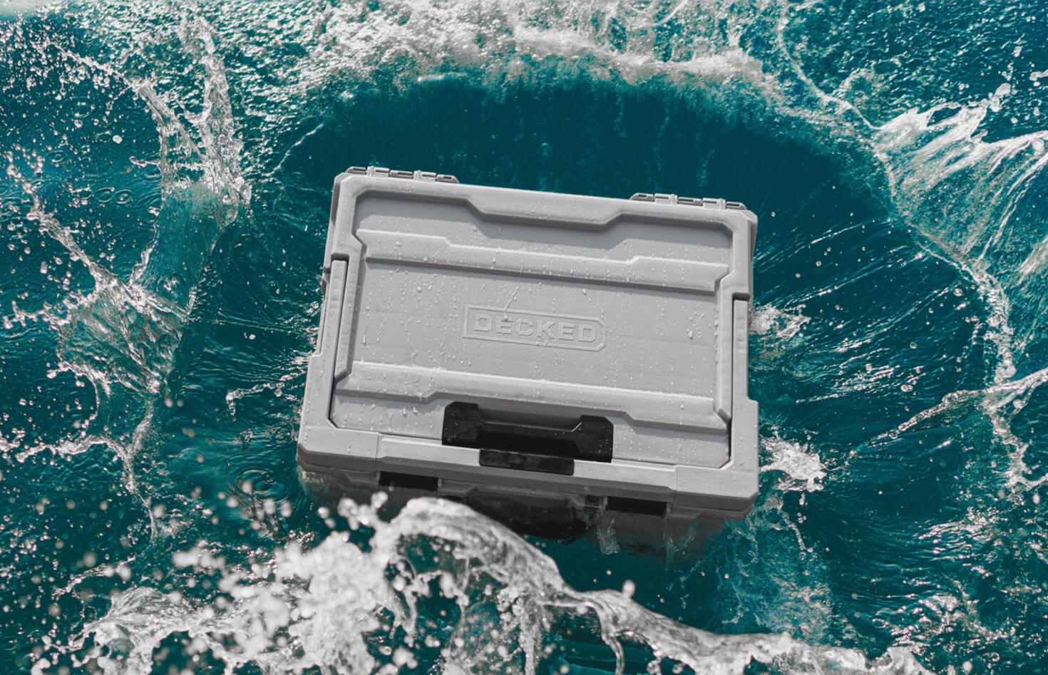 Gray Halfrack 32 being submerged in blue ocean water