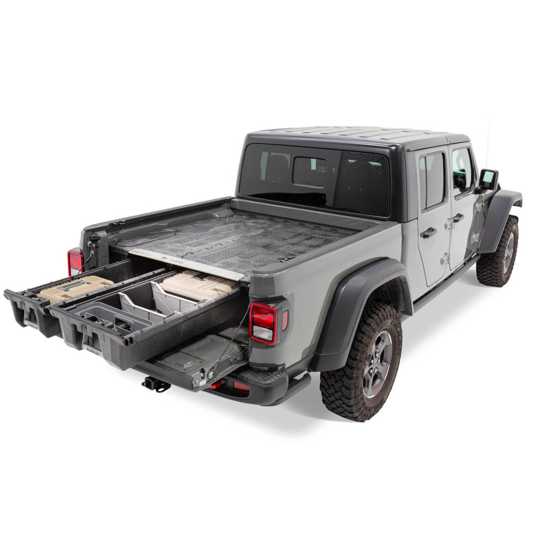 Midsize Drawer System in a Jeep Gladiator truck with accessories