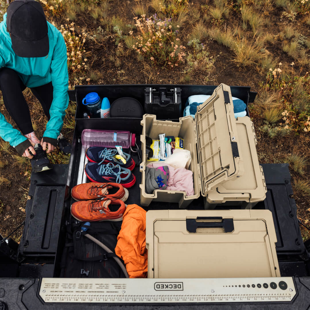 Overhead view of Midsize Drawer System with D-co cases inside