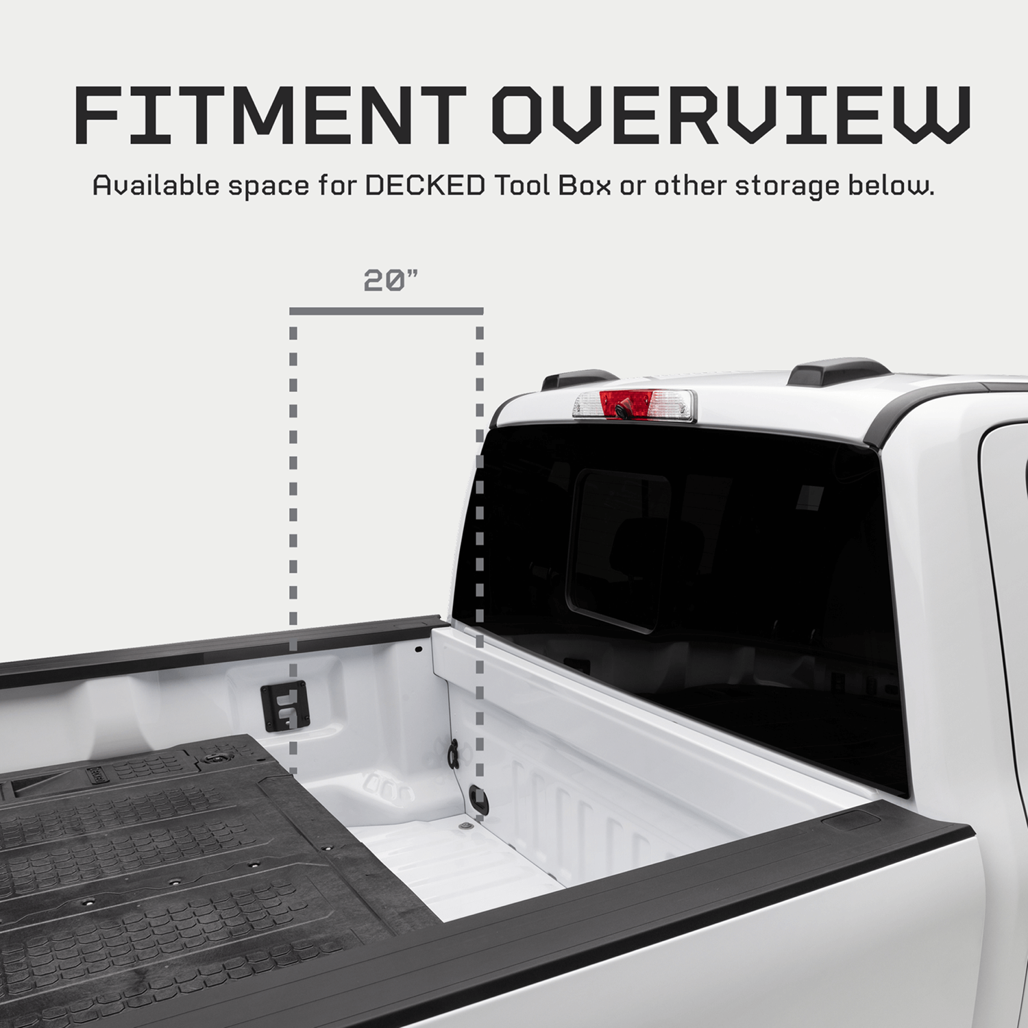 Drawer System with the 20" cab-side gap in the back of an 8 foot truck.