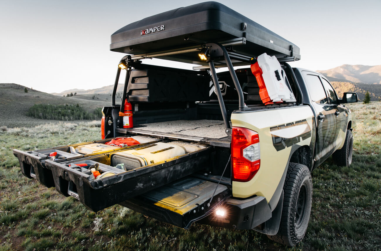 back of truck with drawers open