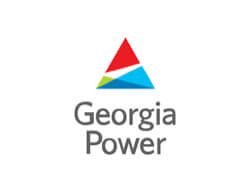 Georgia Power logo with a colorful triangle on a white background