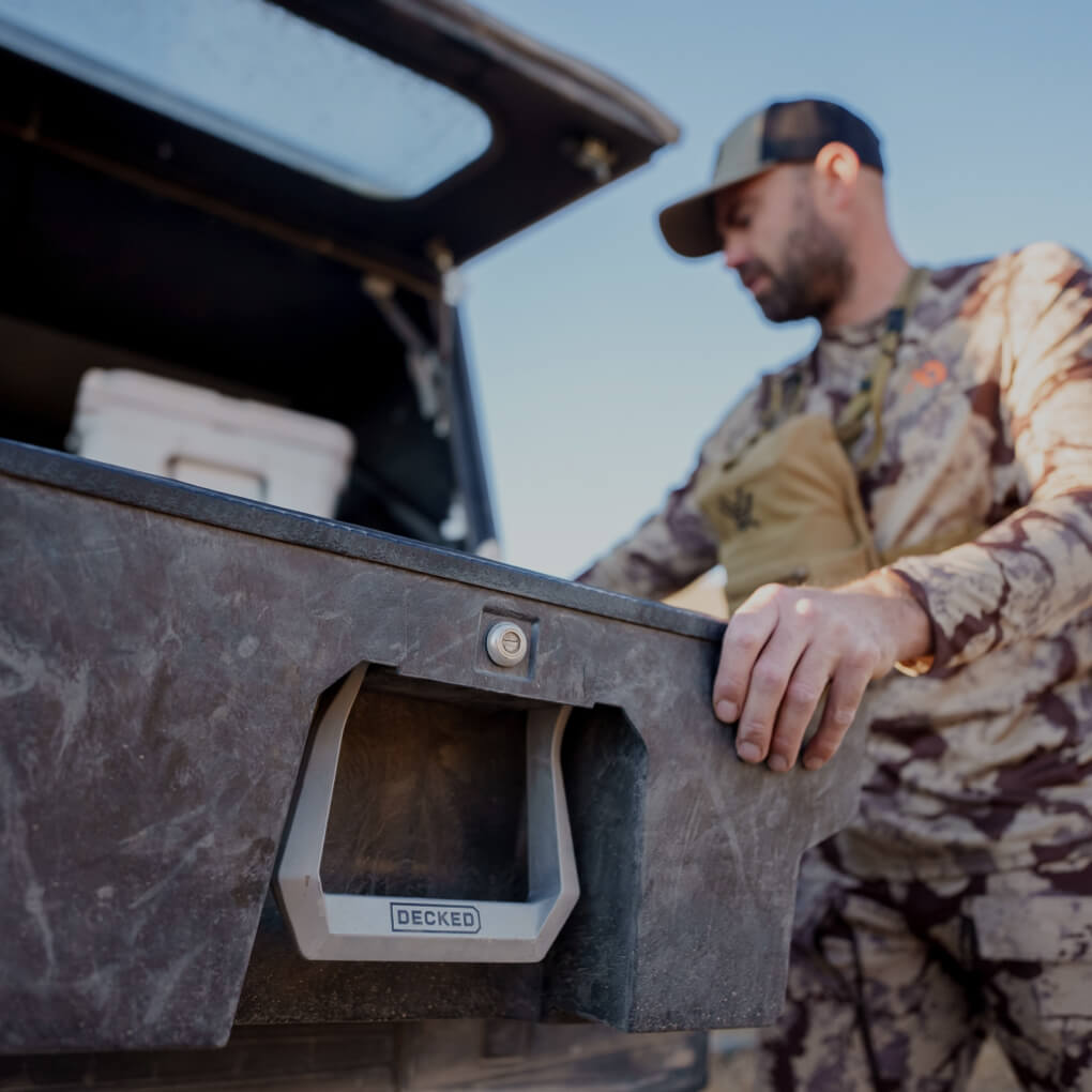 Remi Warren retrieving gear from his Drawer System equipped with Drawer System Locks.