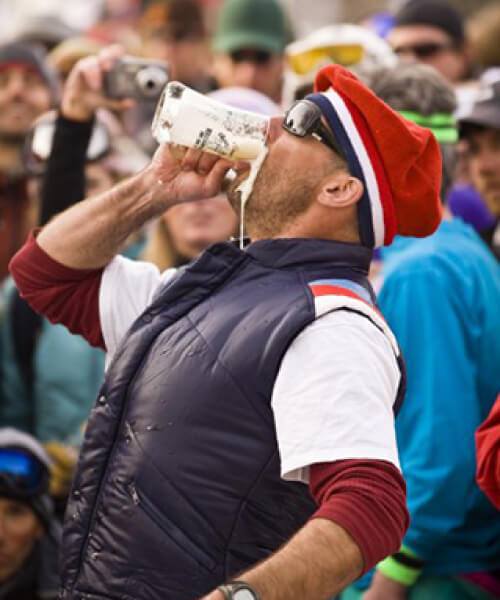 Man chugging a beer