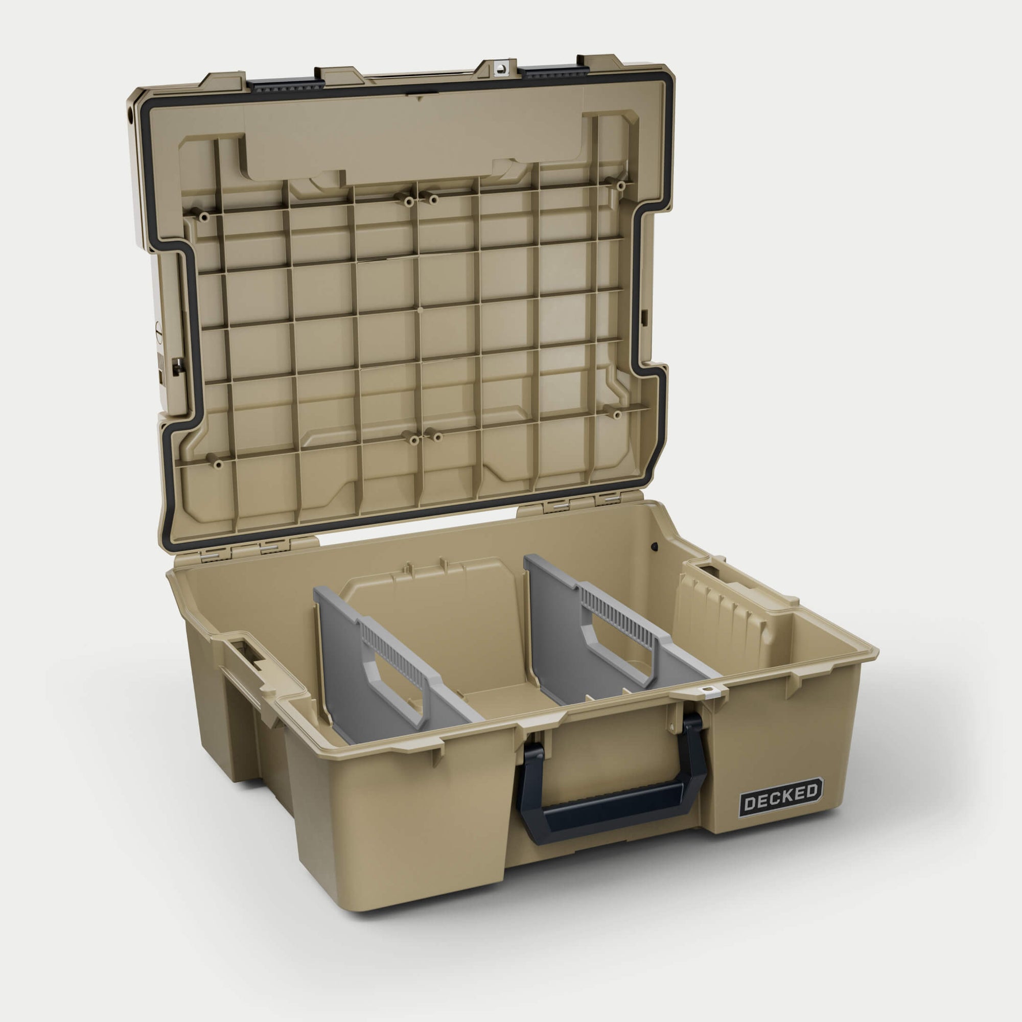 DECKED D-co Halfrack 32 — open with dividers