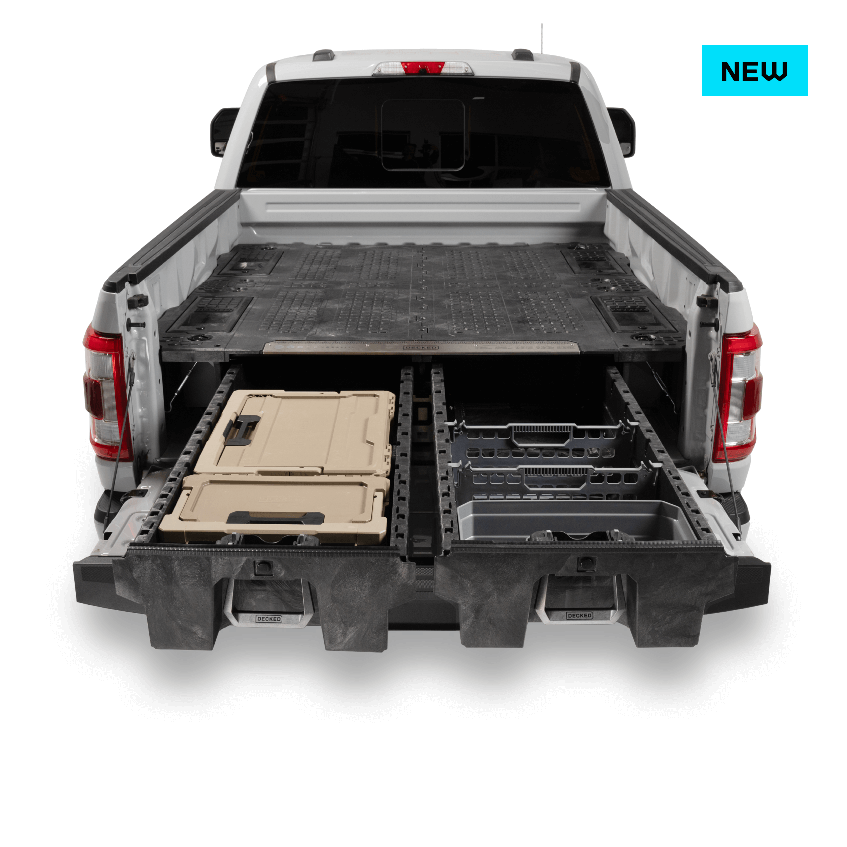 Studio image of a truck with a drawer system