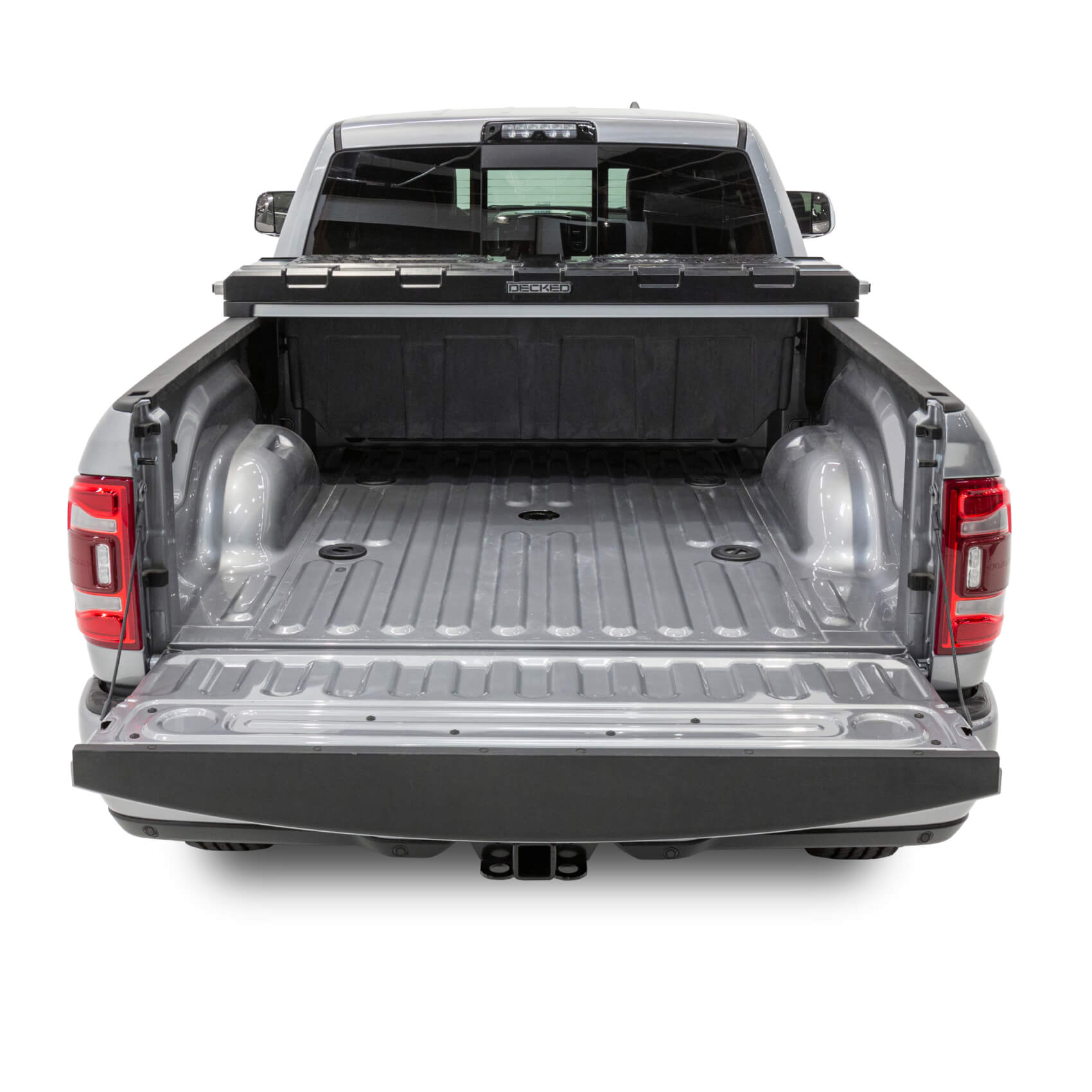 Finishline Auto Salon - Get Decked! Best bed storage system for your truck.  Whatever your use is, work, hunting, fishing, sports, shopping, etc.  #FinishLineShop #Fleet #CommercialTruck #worktruck #toolboxes #fleettrucks  #strobelights #truckoutfitters