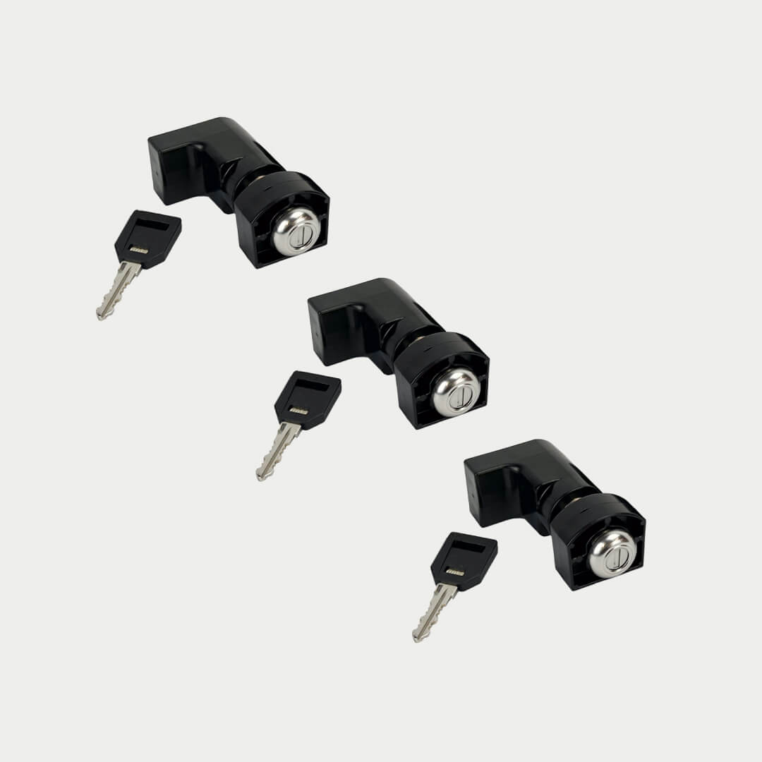3 pack of locks on a grey background