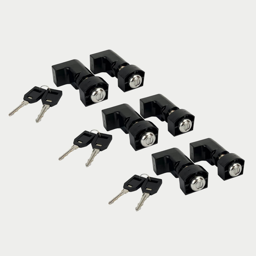6 pack of locks on a grey background