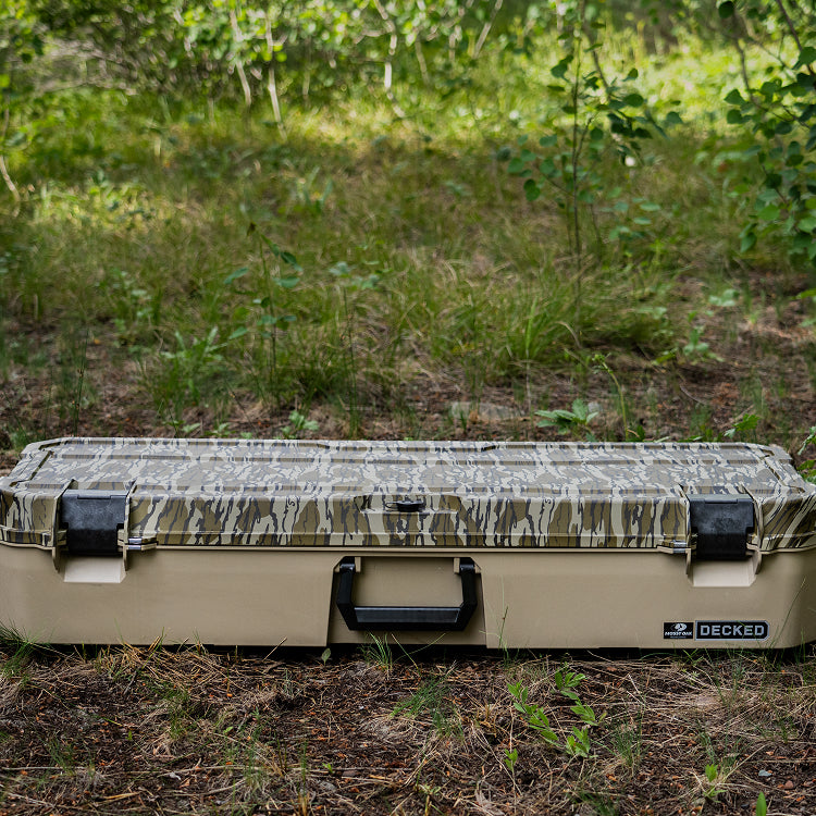 Limited Edition DECKED x Mossy Oak collaboration featuring the Honcho in Original Bottomlands.