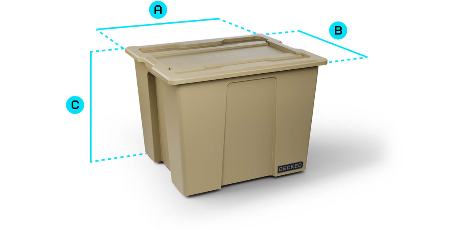 Payloader 64 on a white background with length labeled "A",  width labeled "B" and height labeled "C"