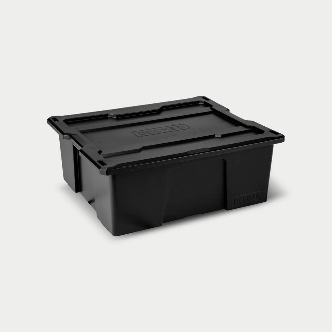45 degree angle view of a Black D-co bin